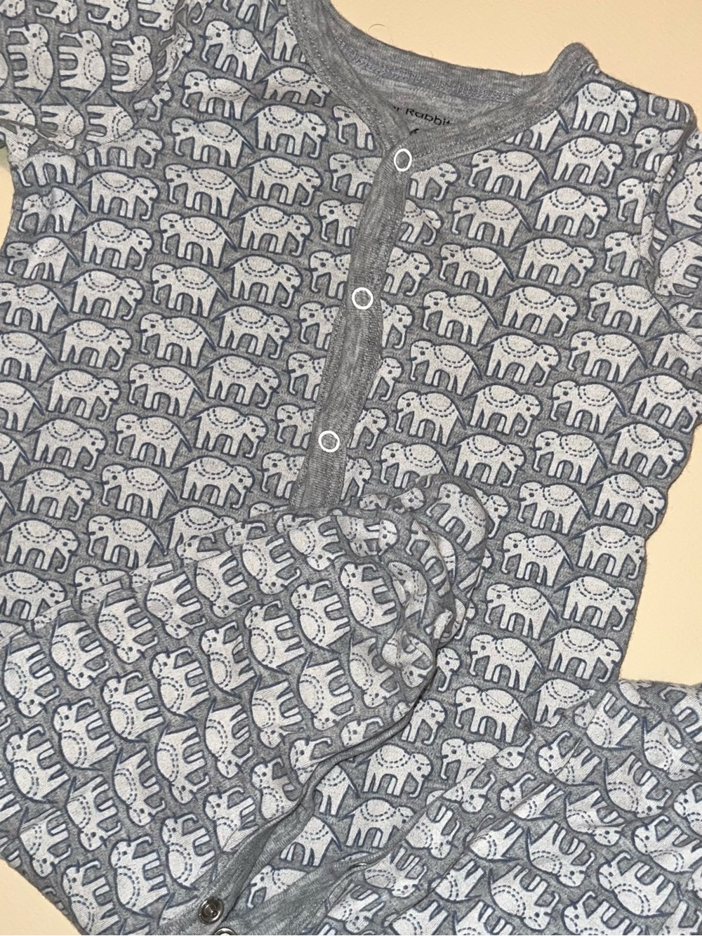 Roller Rabbit Infant Blue Hathi Footie Pajamas in size 3-6 months